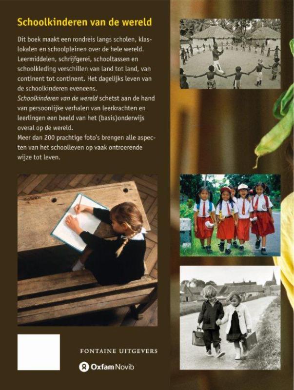 Schoolkinderen van de wereld achterkant