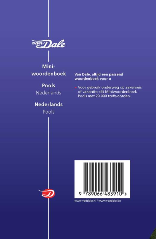 Van Dale Miniwoordenboek / Pools / Van Dale Miniwoordenboek achterkant