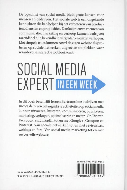 Social media expert in een week achterkant