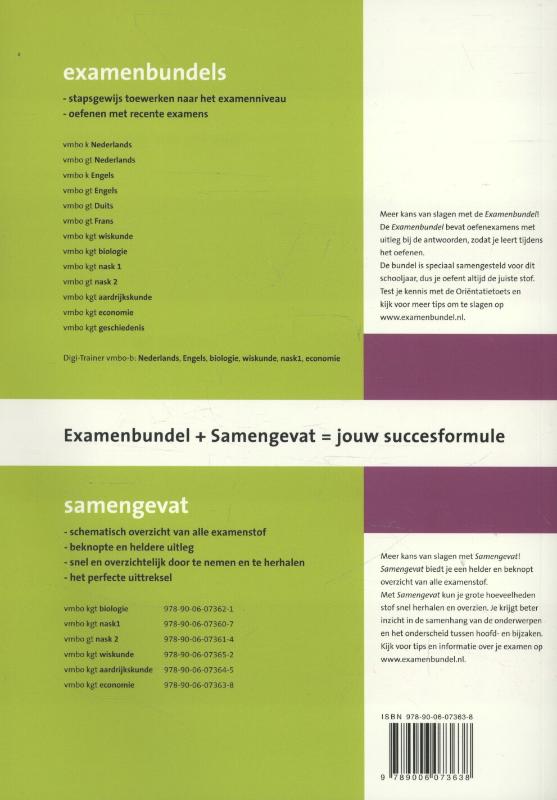 Samengevat Vmbo-Kgt Economie achterkant