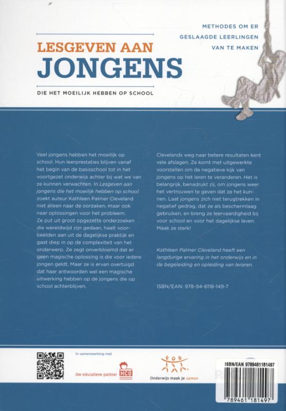 Lesgeven aan jongens die het moeilijk hebben op school achterkant