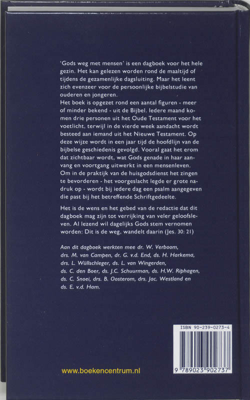 Gods weg met mensen achterkant