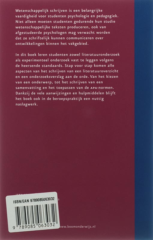 Verslaglegging van psychologisch onderzoek achterkant