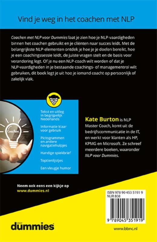 Coachen met NLP voor dummies / Voor Dummies achterkant