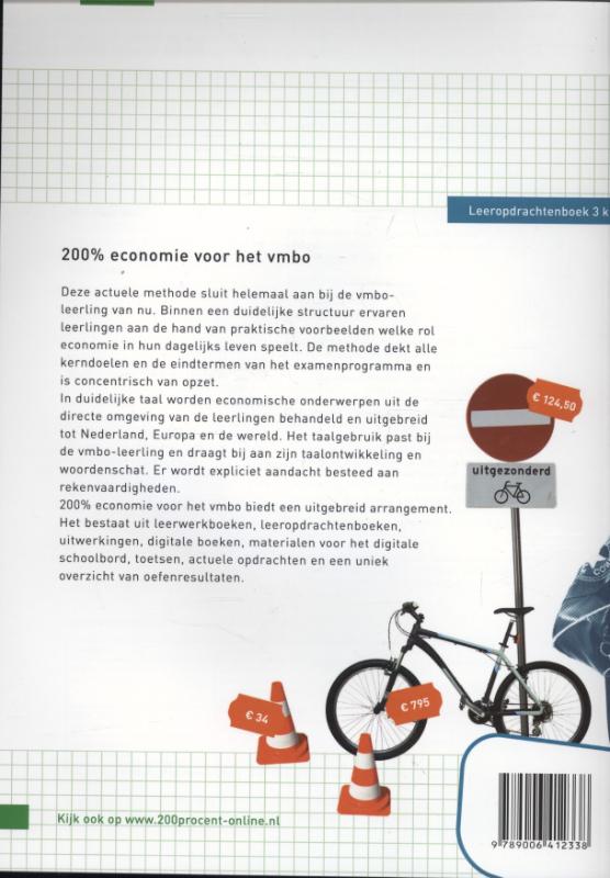 200 procent Economie voor het vmbo Leeropdrachtenboek 3k achterkant