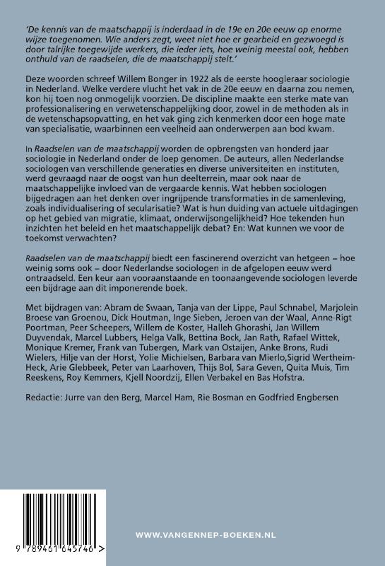 De raadselen van de maatschappij achterkant