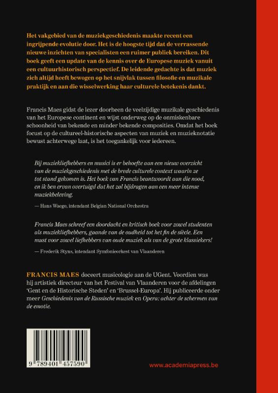 Een geschiedenis van de Europese muziek tot 1900 achterkant