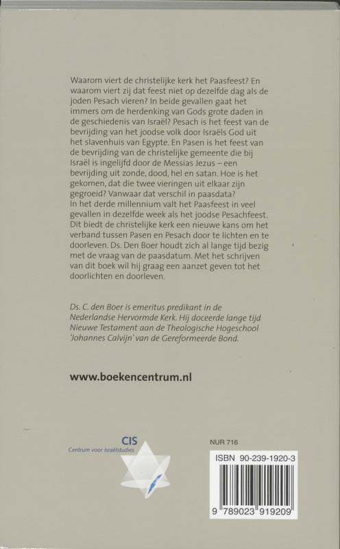 Pasen feest van bevrijding / Centrum voor Israel Studies achterkant