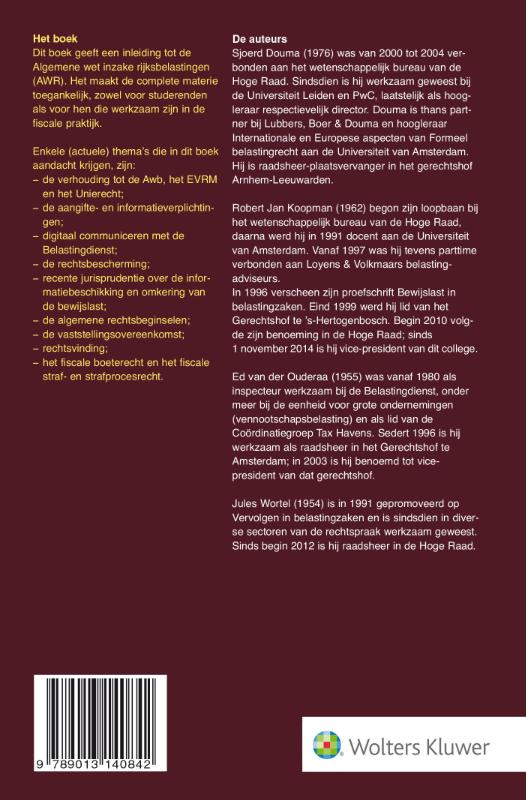 Algemene wet inzake rijksbelastingen achterkant