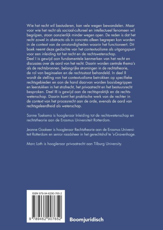 Recht in context / Boom Juridische studieboeken achterkant