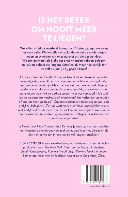 Nooit meer liegen? achterkant