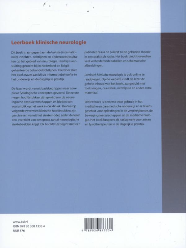 Leerboek klinische neurologie achterkant
