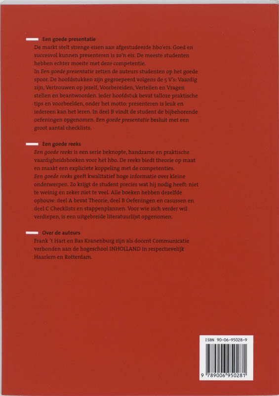 Een goede presentatie achterkant