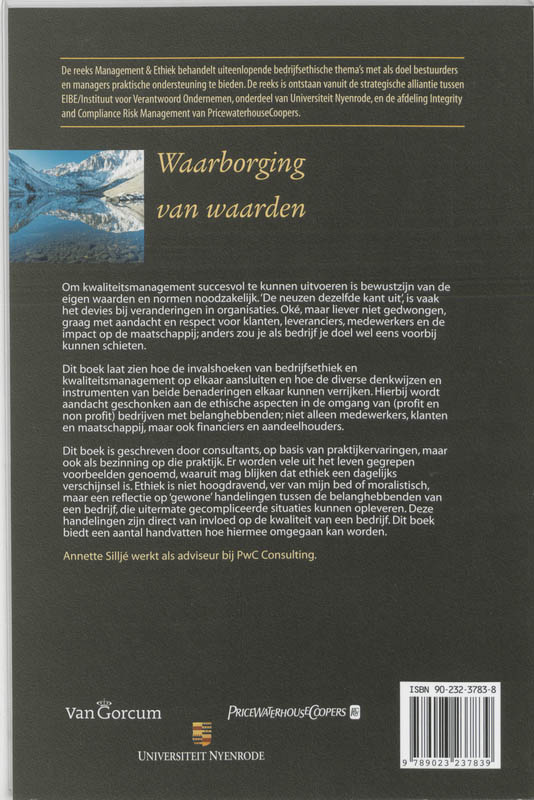 Waarborging van waarden / Management & ethiek achterkant