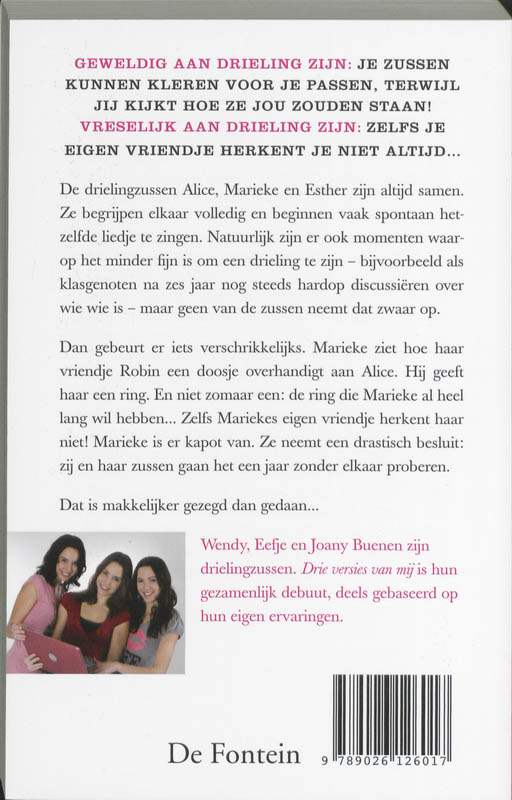 Drie versies van mij achterkant