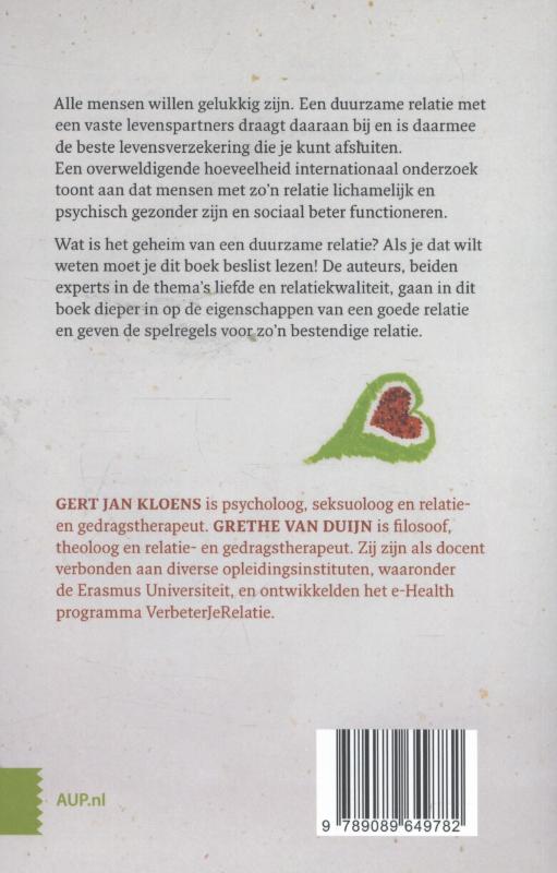 Het geheim van duurzame relaties achterkant