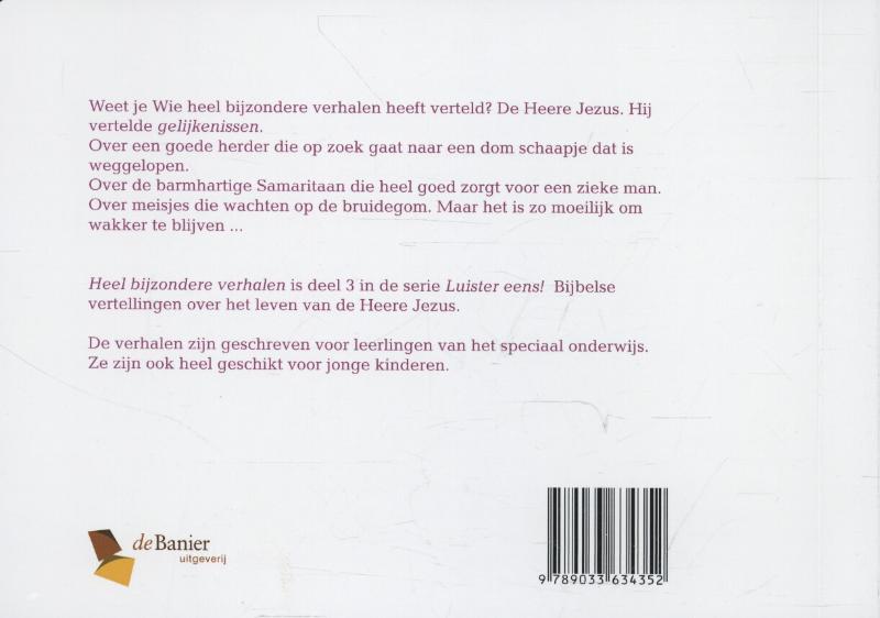 Heel bijzondere verhalen achterkant