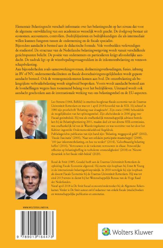Elementair Belastingrecht 2021/2022 Theorieboek achterkant