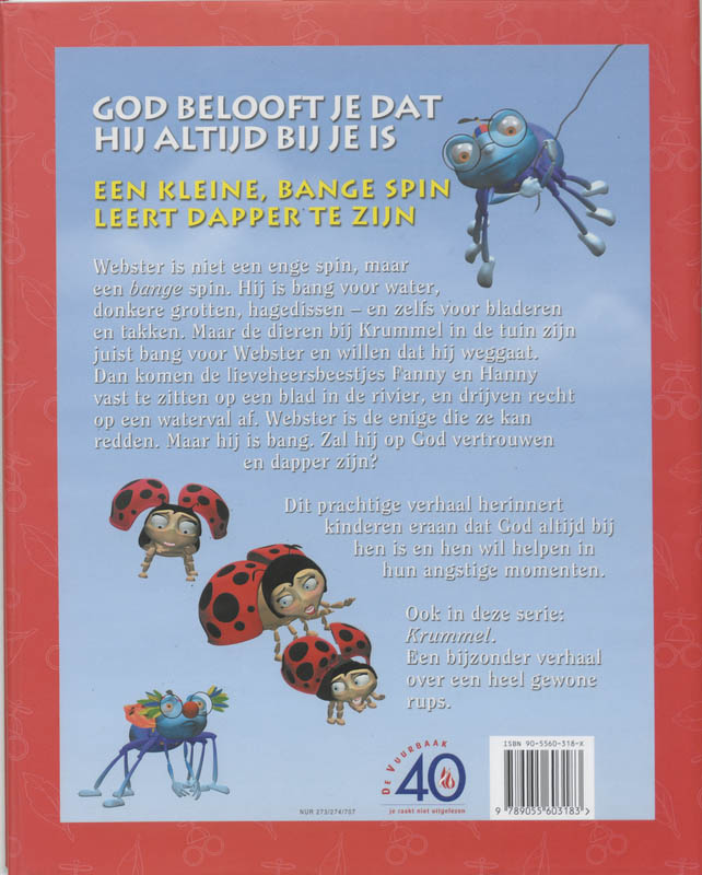 Webster de bange spin / Krummelserie achterkant