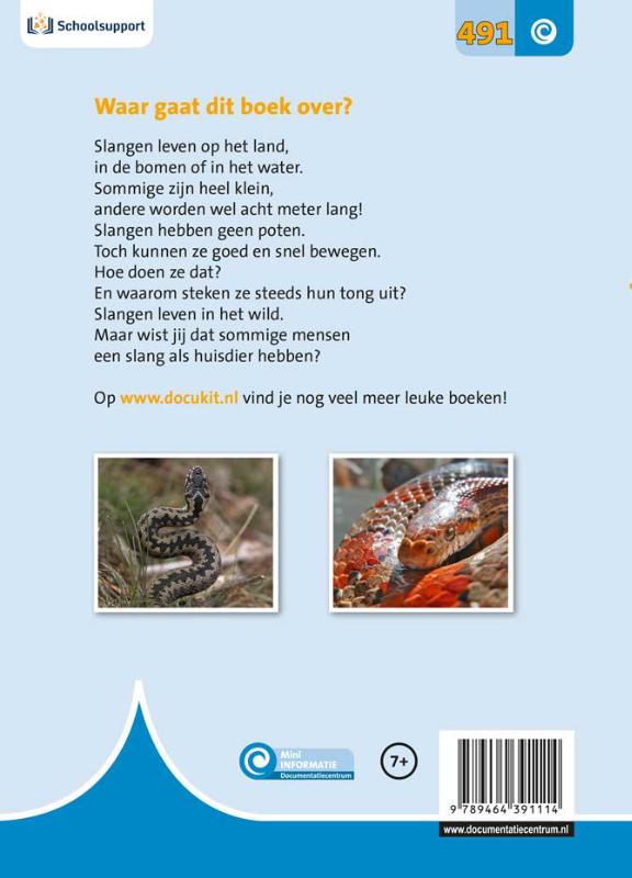 Slangen / Mini Informatie achterkant