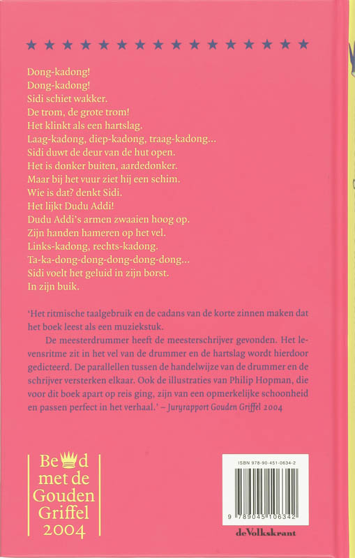 Dans van de drummers / Gouden Griffelreeks achterkant