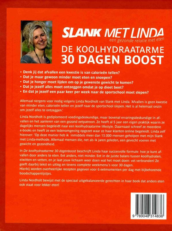 De koolhydraatarme 30 dagen boost achterkant