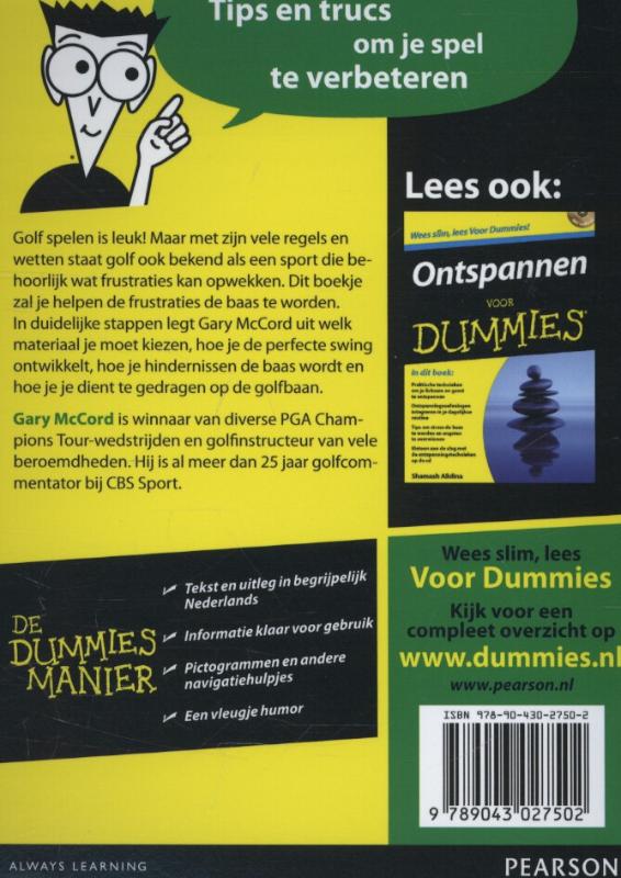 De kleine Golf voor Dummies / Voor Dummies achterkant