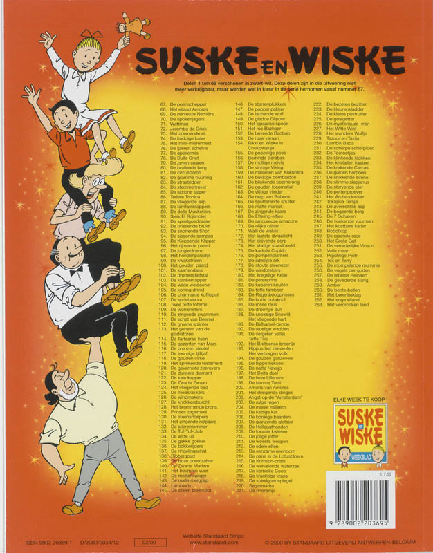 Het verdronken land / Suske en Wiske / 263 achterkant