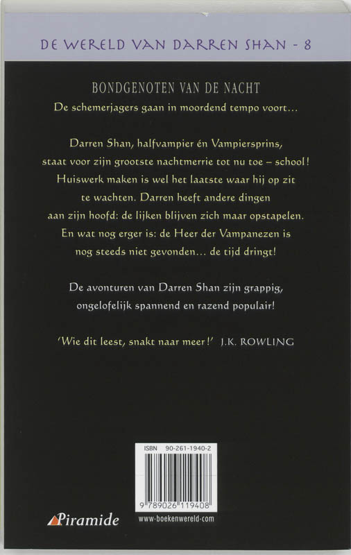 Bondgenoten van de nacht / De wereld van Darren Shan / 8 achterkant