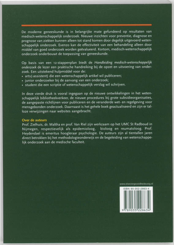 Handleiding medisch-wetenschappelijk onderzoek achterkant