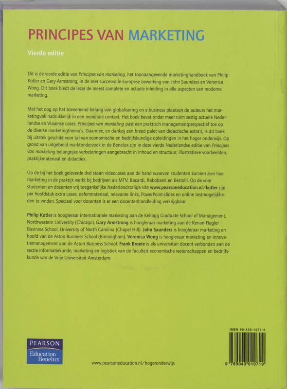 Principes Van Marketing achterkant