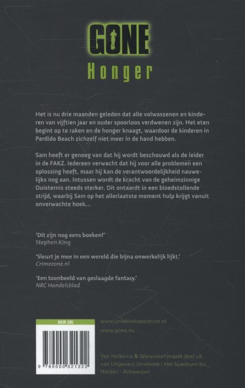 Honger / Gone / 2 achterkant