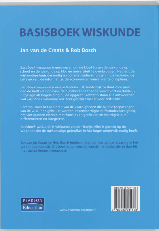 Basisboek Wiskunde / Basisboeken achterkant