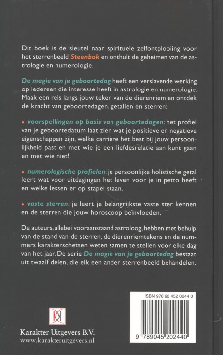 De magie van je geboortedag  / Steenbok achterkant