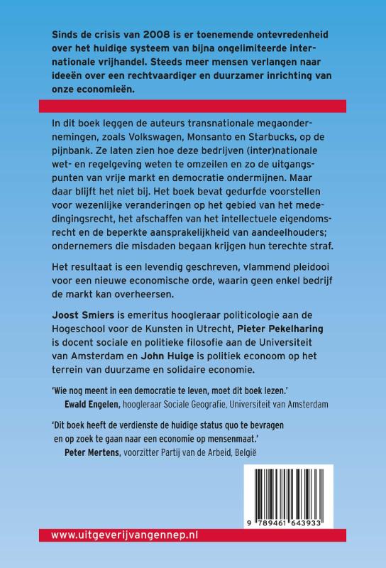 Macht van de megaonderneming achterkant