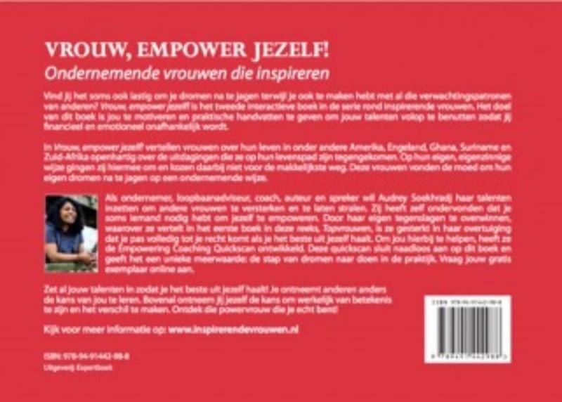 Vrouw, empower jezelf ondernemende vrouwen die inspireren achterkant