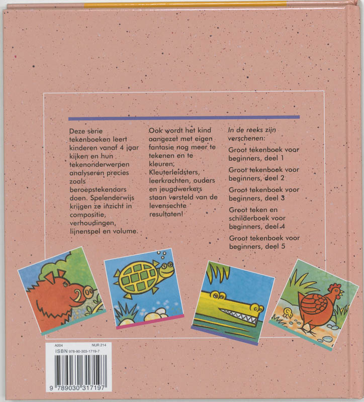 Groot tekenboek voor beginners achterkant