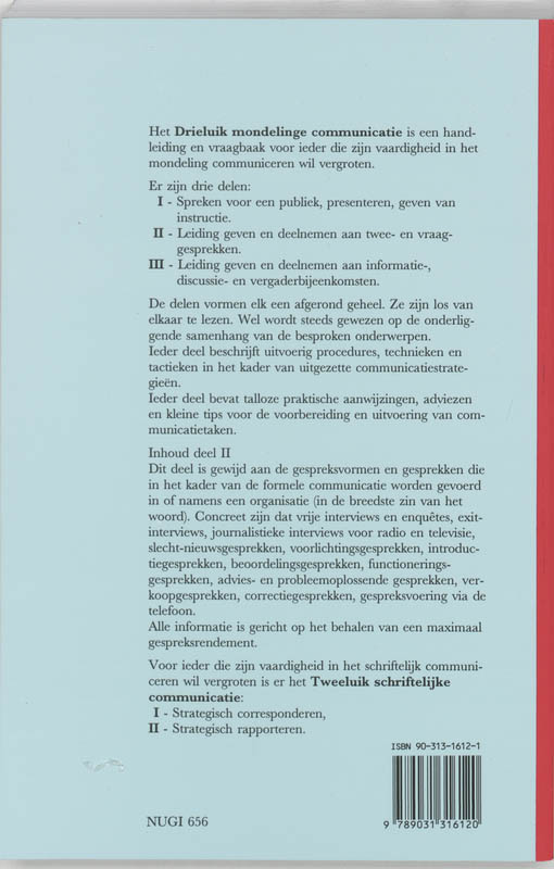 Drieluik mondelinge communicatie ii achterkant