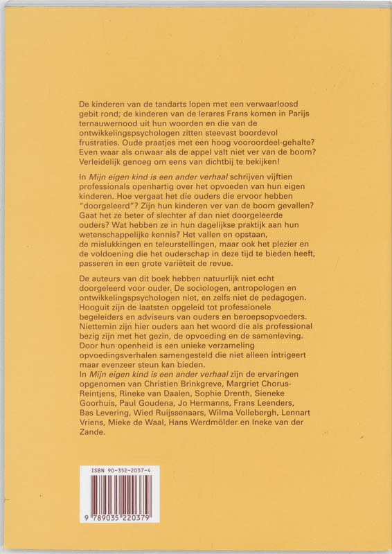 Kinder- en jeugdstudies - Mijn eigen kind is een ander verhaal achterkant