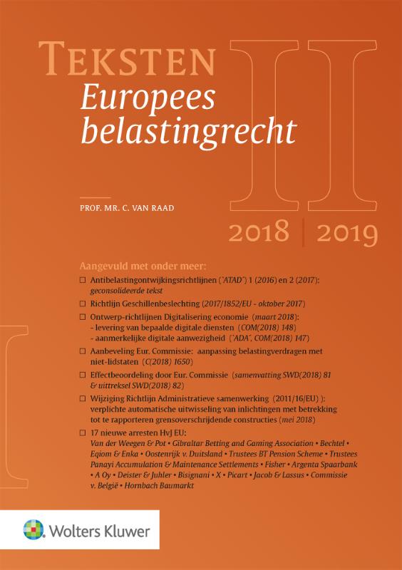 Teksten Europees belastingrecht 2018/2019