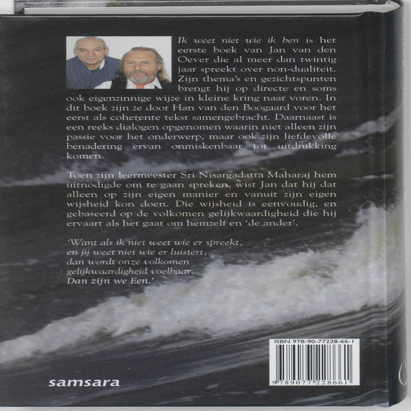 Ik weet niet wie ik ben achterkant