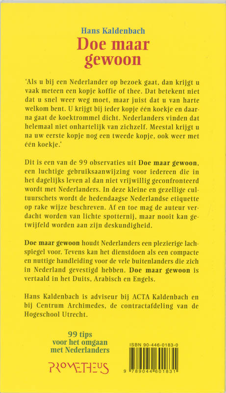 Doe maar gewoon achterkant