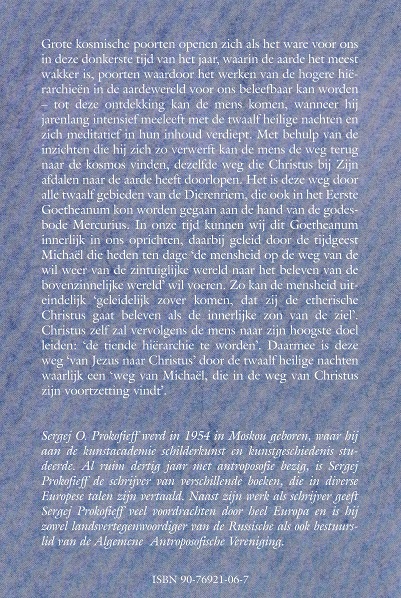 De twaalf Heilige nachten en de geestelijke hierarchieen achterkant