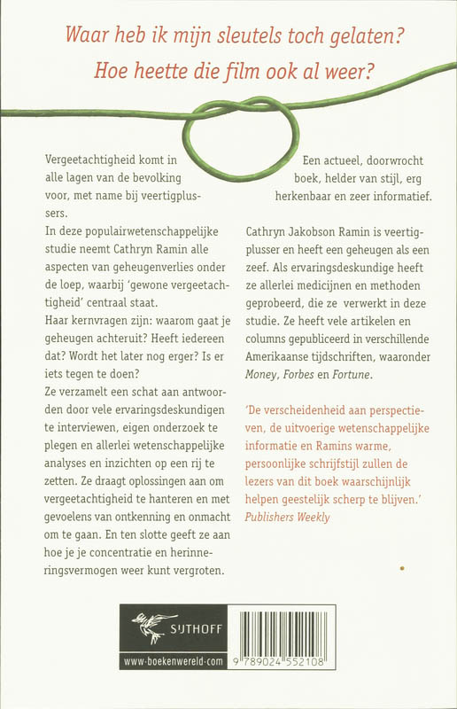 Een Geheugen Als Een Zeef achterkant