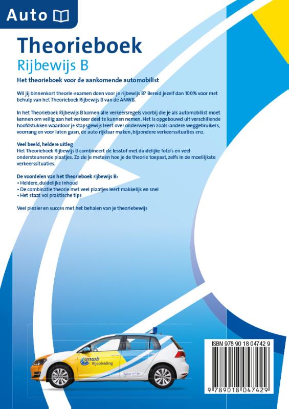 Theorieboek Rijbewijs-B / ANWB rijopleiding achterkant