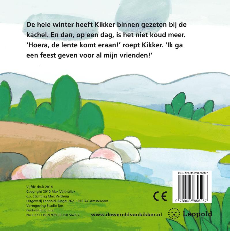 Kikker viert feest achterkant