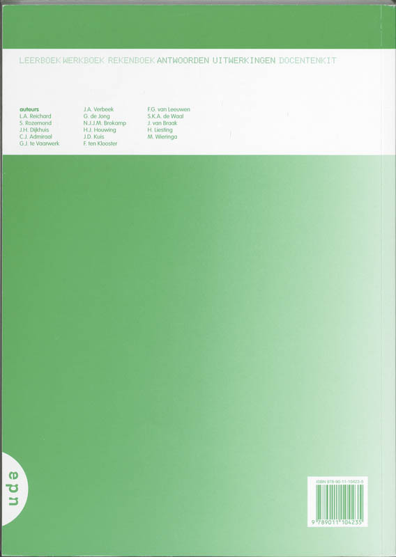 Uitwerkingen 2 vmbo-T/havo 2 Getal en ruimte achterkant