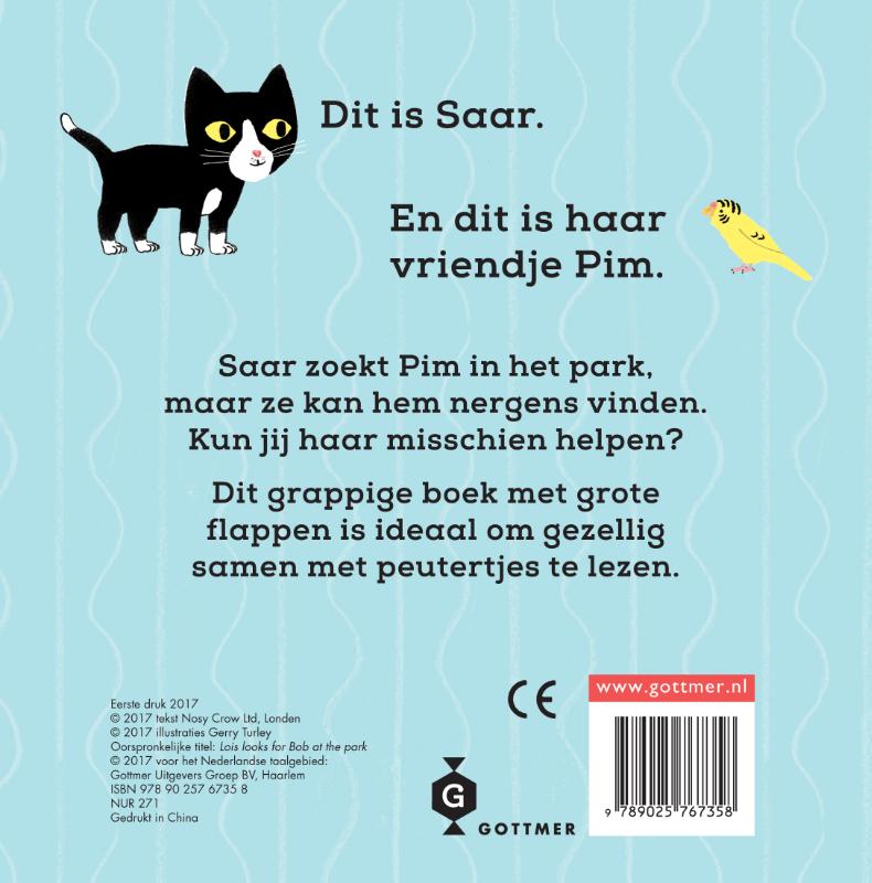 Saar zoekt Pim in het park achterkant