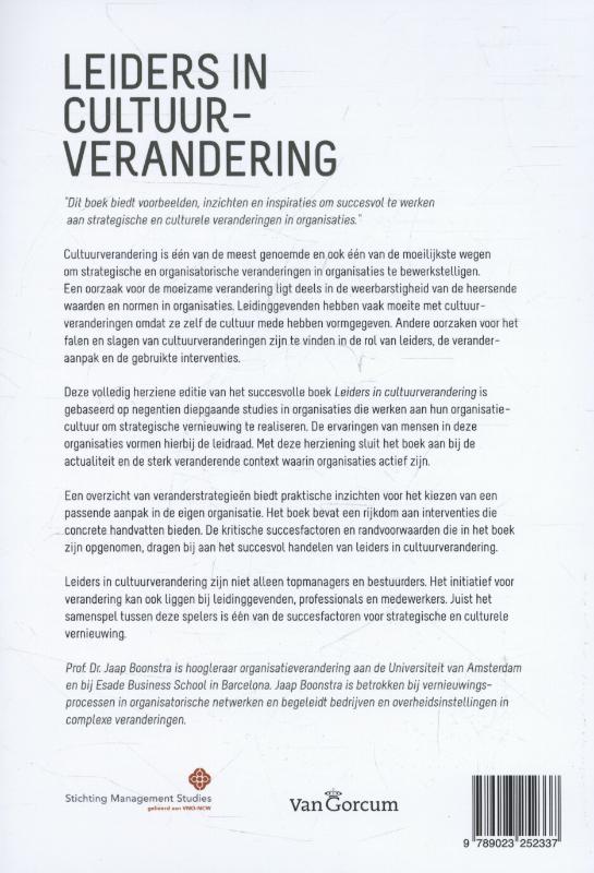 Leiders in cultuurverandering achterkant
