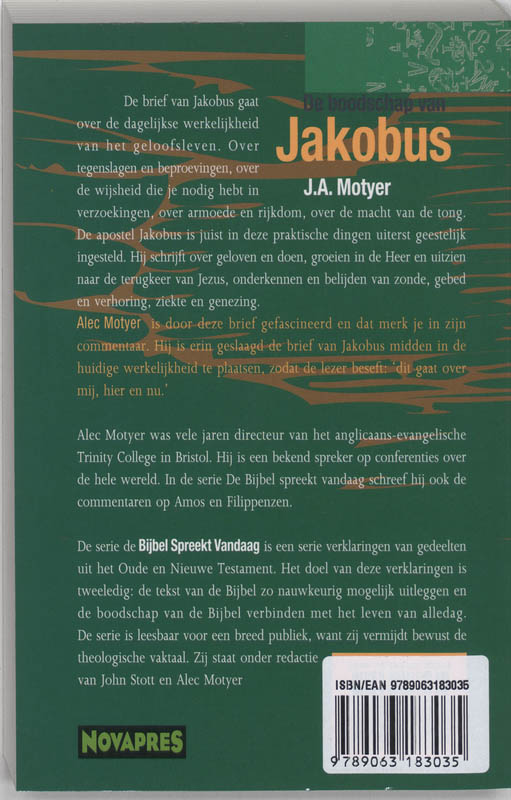De boodschap van Jakobus / De Bijbel spreekt vandaag achterkant